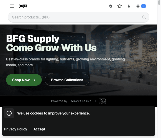 BFG Supply storefront